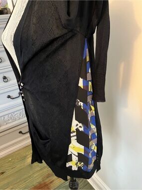 Adrianna Papell Black Open-Knit Cardigan with Eyelet Detail